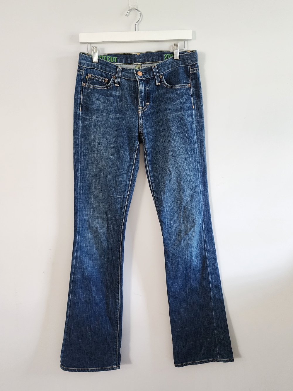 J.Crew Low Rise Bootcut Jeans Women Sz 27R Blue Dark Stretch Denim Bootcut Y2K